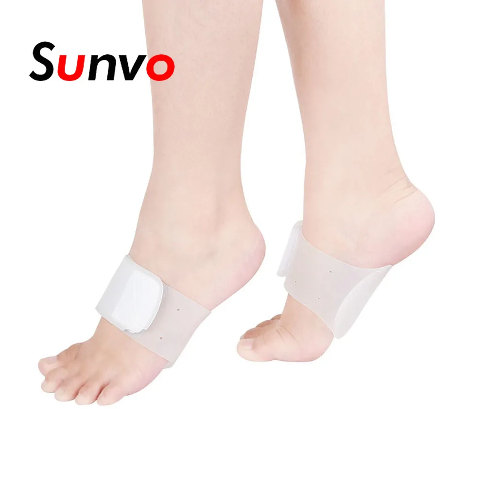 

Sunvo Silicone Gel Arch Supports Orthotic Pad for Flat Foot Plantar Fasciitis Magic Adhesive Bandage Orthopedic Insert Pads