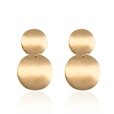 

Fashion Drop Earrings Trendy Gold Round Statement Earrings For Women Brincos New Arrival Jewelry
