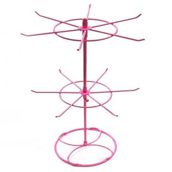 Новое поступление стойка для витрины ожерелья браслет-цепочка вращающийся держатель для ювелирных изделий стойка для демонстрации шарфы галстук парик вешалка для браслетов - Цвет: 40cm Pink