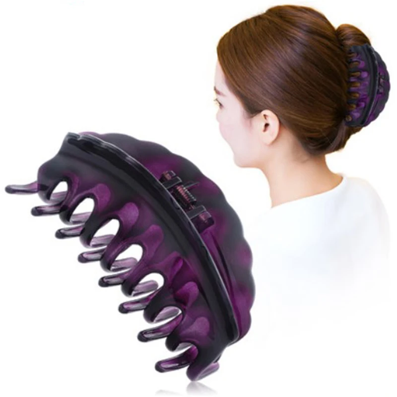 Женский головной убор, модный душ, Ловец волос, ситечко, коготь для волос, Корейская заколка для волос, винтажные аксессуары для волос для женщин - Цвет: Model 4 purple