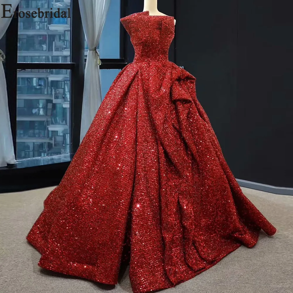 Erosebridal Новое поступление Красные вечерние платья 2019 Бальные Вечерние без рукавов