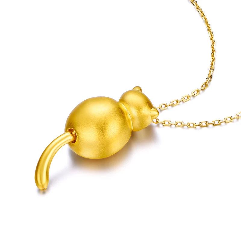 

New lovely cat pendant Authentic 24K Yellow Gold cute animal pendant 2.05g