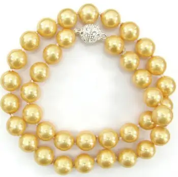 

charming 11-12 mm south seas gold pearl necklace 18 inch