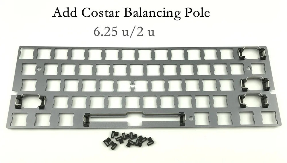 Крутые стабилизаторы Jazz ANSI Costar, анодированная алюминиевая плата позиционирования, пластина для GH60 60%, клавиатура, сделай сам