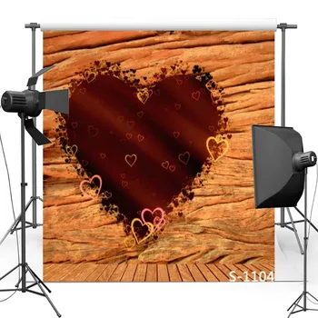 

Heart Vinyl Photography Background For Valentine's Day Floor New Fabric Polyester Backdrops For Lover Photo Studio S1104