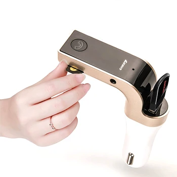 

4-in-1 Hands Free LED Bluetooth Car FM Transmitter Handsfree Car Kit MP3 Music Player Radio Adapter With Single USB Car Charger