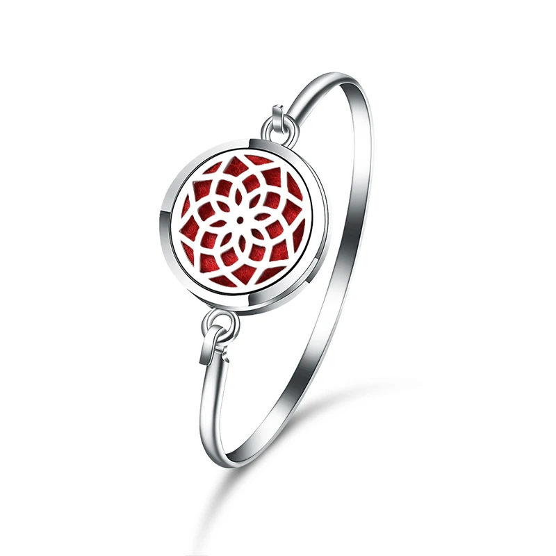

2019 Perfume Essential Oil Diffuser Lockets Bracelet 316L Stainless Steel Aromatherapy Bangle Bracelet Magnetic Pendant Jewelry
