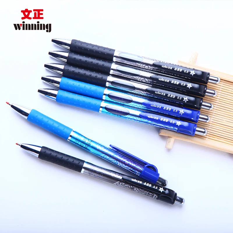 Buy Winning 532 Black/Blue Refills Click Gel Ink Pen 12pcs/box 0.5mm Student