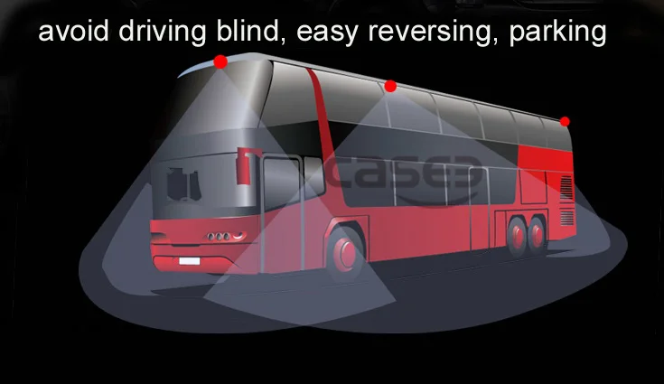 HD 3D Bus Truck School bus 360 degree surround view camera system Bird eye DVR with inner monitoring