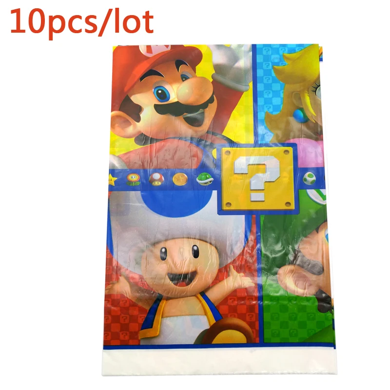 

10PCS/LOT Birthday Party Mario Theme Map Boys Favors Decorate Plastic Tablecloth Baby Shower Party Tablecover Events Supplies