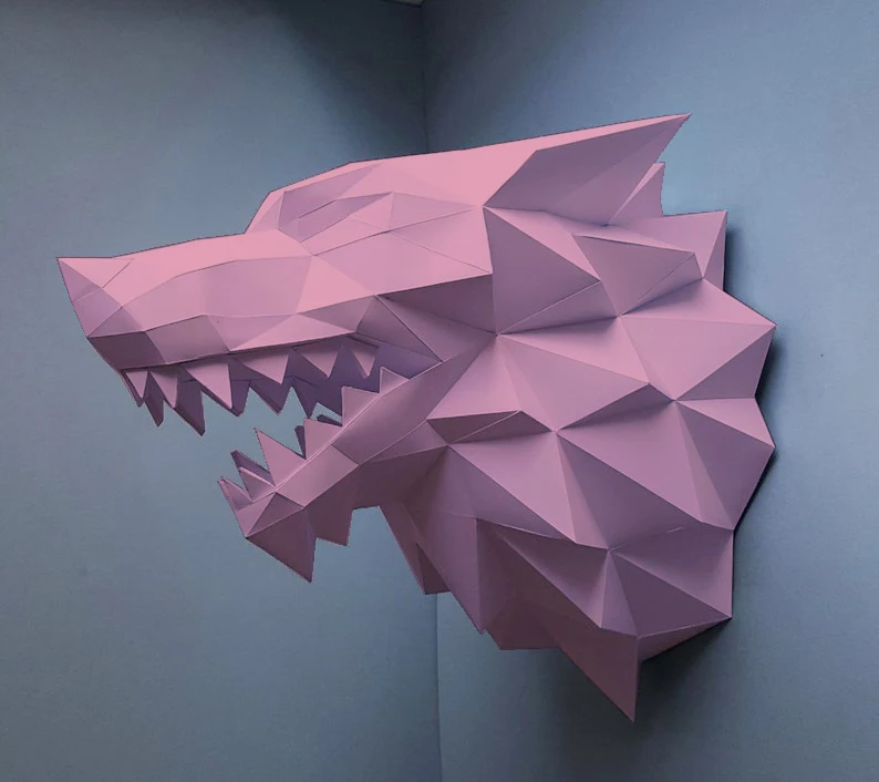 6 цветов Волчья Голова Бумага 3D DIY материал ручной креативный орнамент Вечеринка