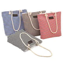 Женская парусиновая полосатая сумка для покупок пляжная сумка через плечо Женская Повседневная сумка большая дикая грубая сумка-мессенджер женская сумка для путешествий