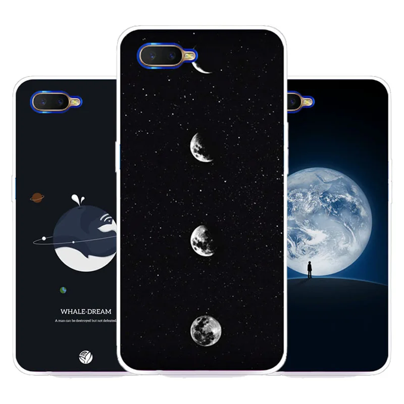 Для OPPO K1 чехол Silicon map вид живописи мягкая Вернуться ТПУ для R15X защитить телефон