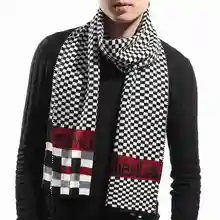 Men Scarf Winter New Brand Plaid font b Tartan b font Foulard Homme Trendy Letter Bufandas