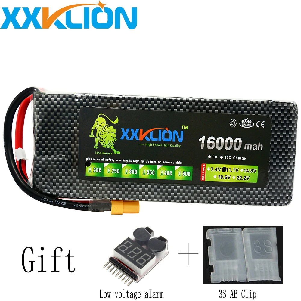 

XXKLION 11.1v 16000mAh 20C drone Lipo battery pack 3S for rc airplane Aerial multi - axis unmanned aerial vehicle Free Shippin