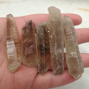 

random natural smoky citrine quartz crystal points terminated wand specimen reiki healing home decoration for sale 5pcs
