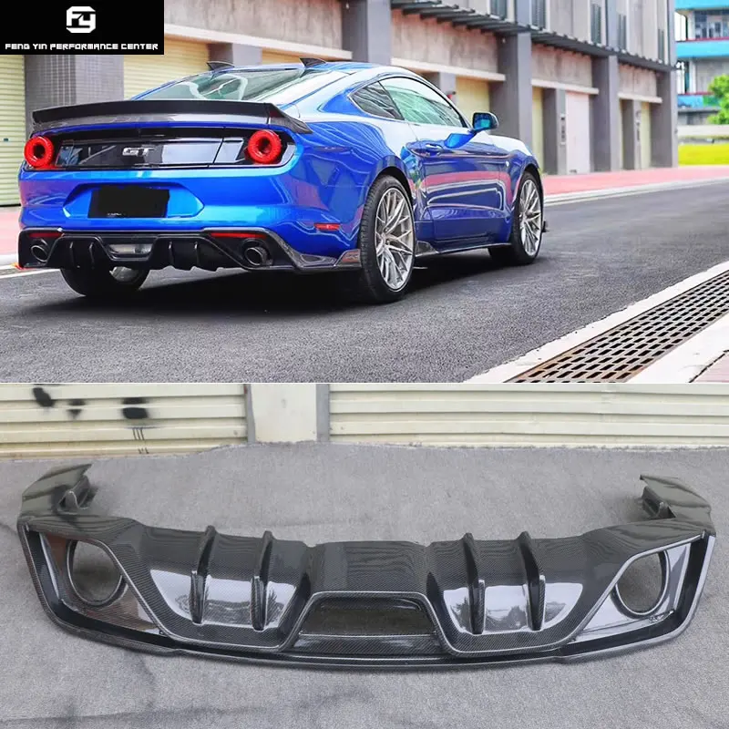 

Newest Carbon fiber rear bumper lip diffuser for Ford Mustang Car body kit 2018
