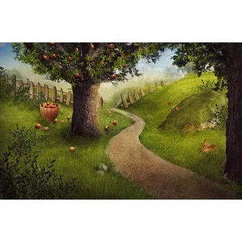 

Vinyl Photography Backdrop forest apple tree rabbit Newborn Baby Computer Printed Children Backgrounds for Photo Studio