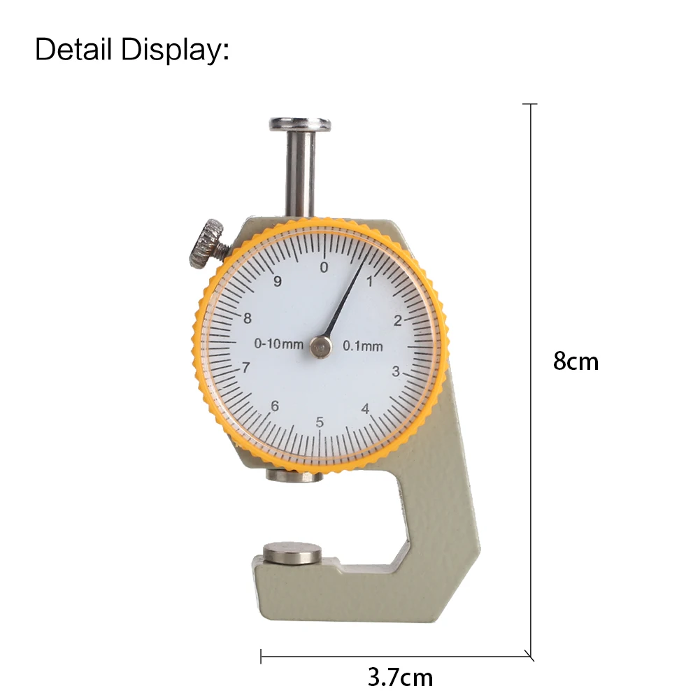

2019 Silver Yellow Thickness Gauge Sturdy Leather Tester for Analysis Tool Drop Shipping