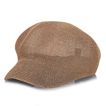 

Women's Summer Grass Yarn Octagonal Hat with Sharp visor Breathable mesh Sunscreen Straw Hollow Beach Cap Weed Tourism Vintage