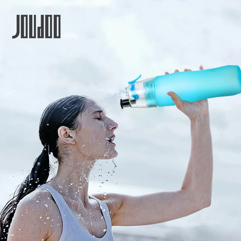 

JOUDOO Creative Water Spray Bottle Sport Bottle Protein Shaker Cycling Gym Drink 700ml Squeeze Bottle Water Pump 35