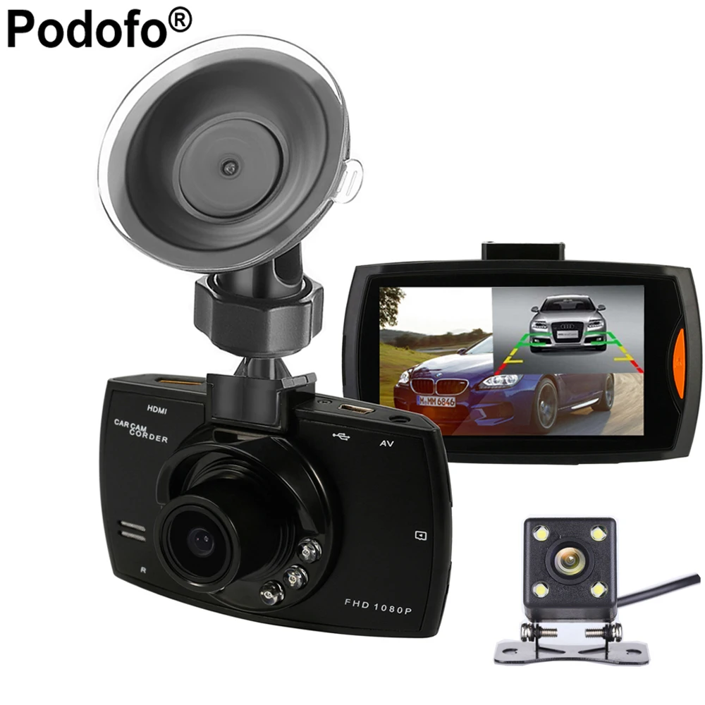 2017 New Podofo Two lens Car DVR Dual font b Camera b font G30 1080P Video