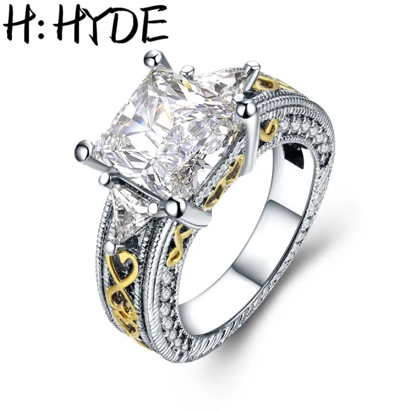 hhyde new arrival beautiful wedding rings princess cut white zircon paved clear crystal ring - Beautiful Wedding Ring hhyde new arrival beautiful wedding rings princess cut white zircon paved clear crystal ring - Beautiful Wedding Ring