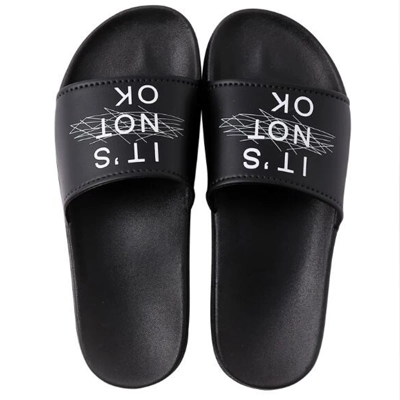 

Men's Summer Beach Slippers Outdoor Beach Flip Flops Black White Male Indoor Non-slip Hotel Slippers Men Slides Boy's Sandals