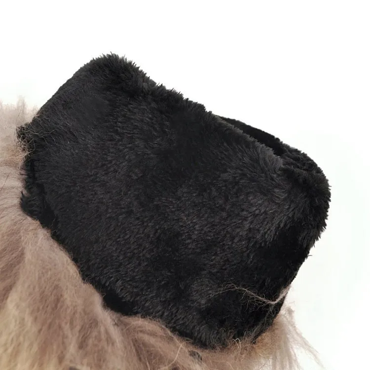 Plana Femeninos Comodidad Plataforma Botas 2018 Invierno Larga Zapatos Caliente Conejo Pxelena Decoración Nieve Rodilla Beige negro Lujo Piel Mujeres De Nuevo CxwwqWOTU