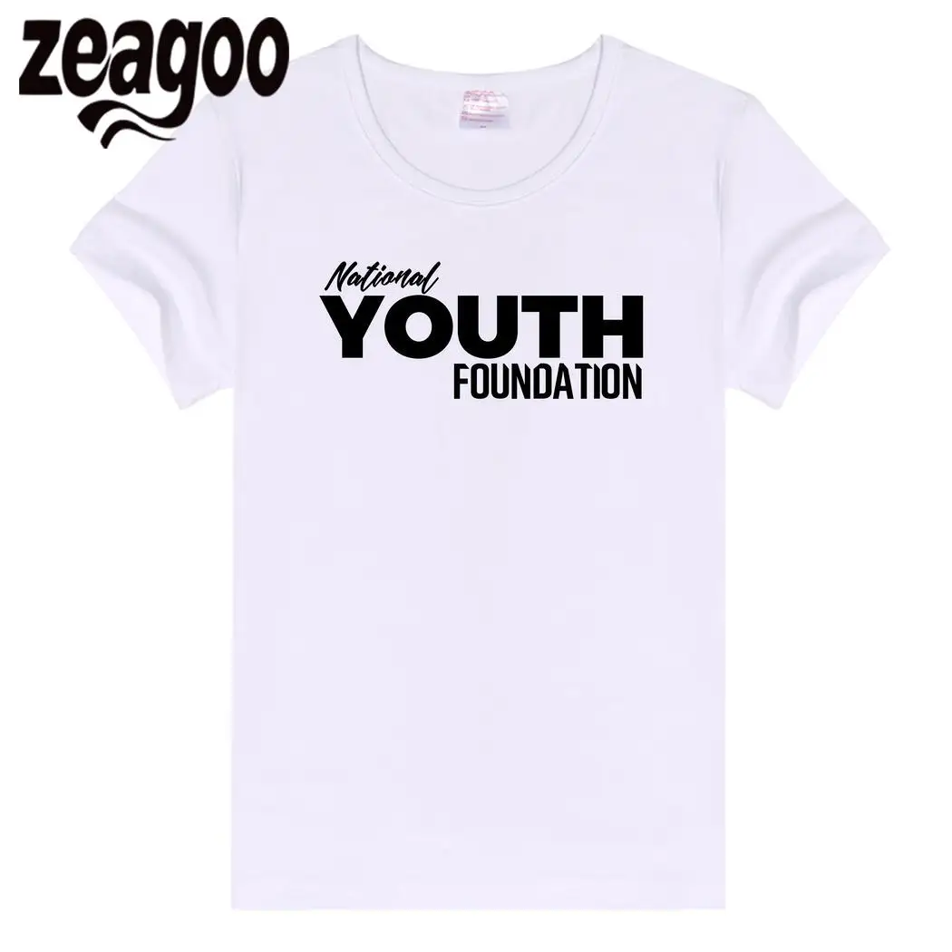 Zeagoo молодежи Повседневное одноцветное Plain Crew Neck Slim Fit мягкий короткий рукав Футболка белая Для женщин