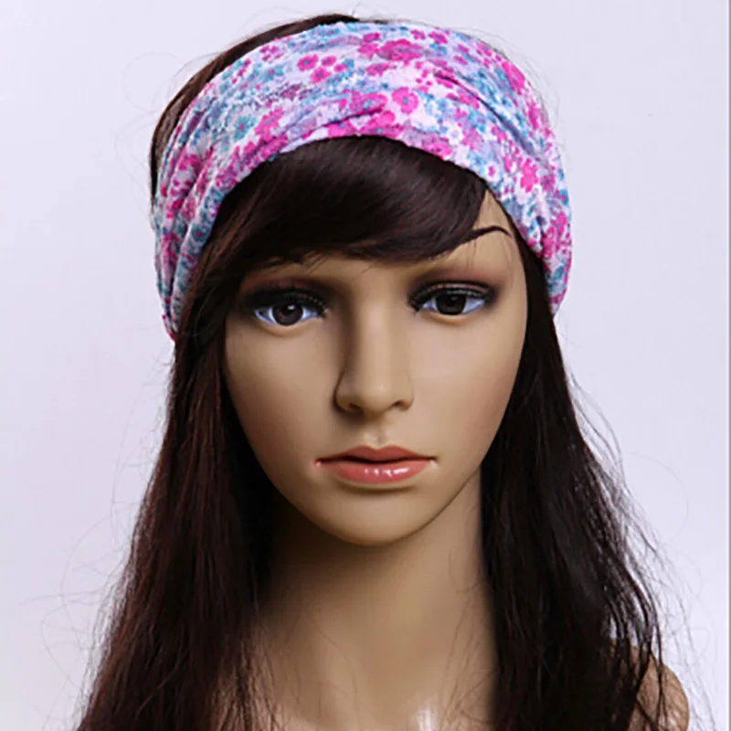 

2016 new design high-grade women lace print wide hair band fashion style lady headband factory direct