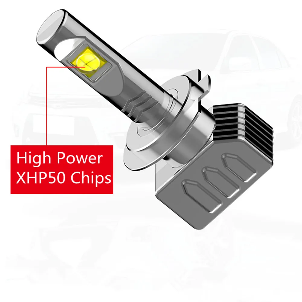 Комплект светодиодных фар Fuleem XHP50 2 шт. H4 H7 H11 H8 H9 9005 9006 80 Вт лм|Передние LED-фары для