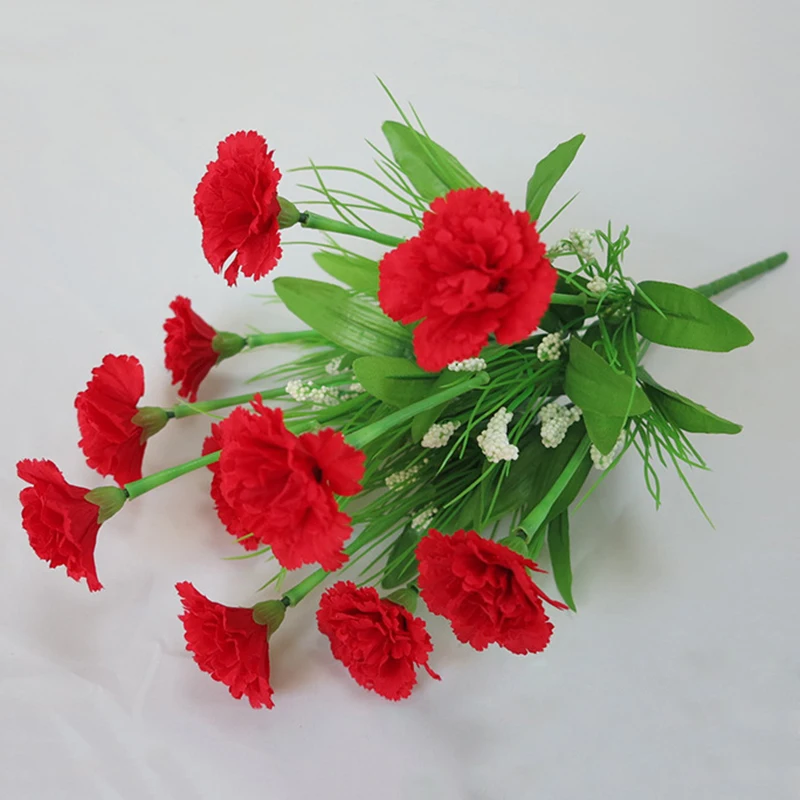 10 heads 1 Bouquet Artificial Flowers Cheap Carnations Silk Decorative