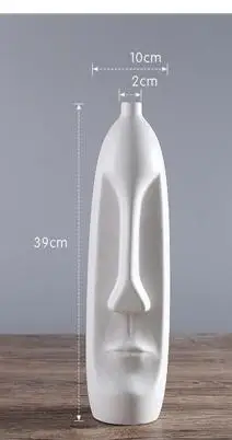Скандинавские минималистичные керамические абстрактные вазы черного и белого цвета с человеческим лицом креативная декоративная витрина для комнаты Figue форма головы ваза - Цвет: D
