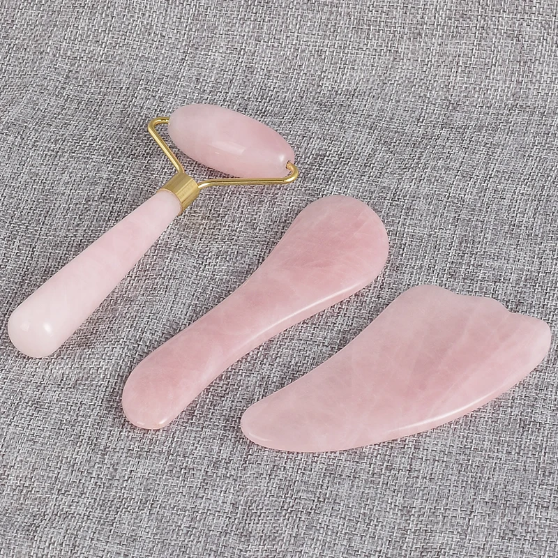 3 pcs Facial Massage roller tool rose quartz Women Relaxation Slimming wand Jade Acupuncture pen gua sha For Health Care 3 pcs Facial Massage roller tool rose quartz Women Relaxation Slimming wand Jade Acupuncture pen gua sha For Health Care