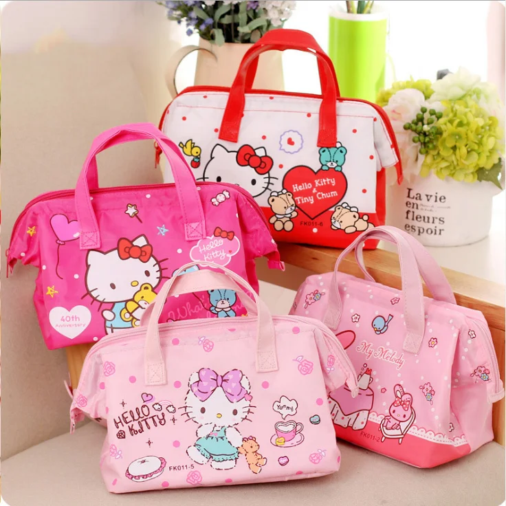 

Hello Kitty little twin stars lunchbox bags cartoon cute handbag Lunch bag portable students waterproof boxes bag