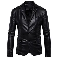 Плюс Размеры куртка из искусственной кожи Для мужчин кнопку Хип-хоп пальто Фитнес Повседневное Топы Новое поступление Harajuku пальто в стиле