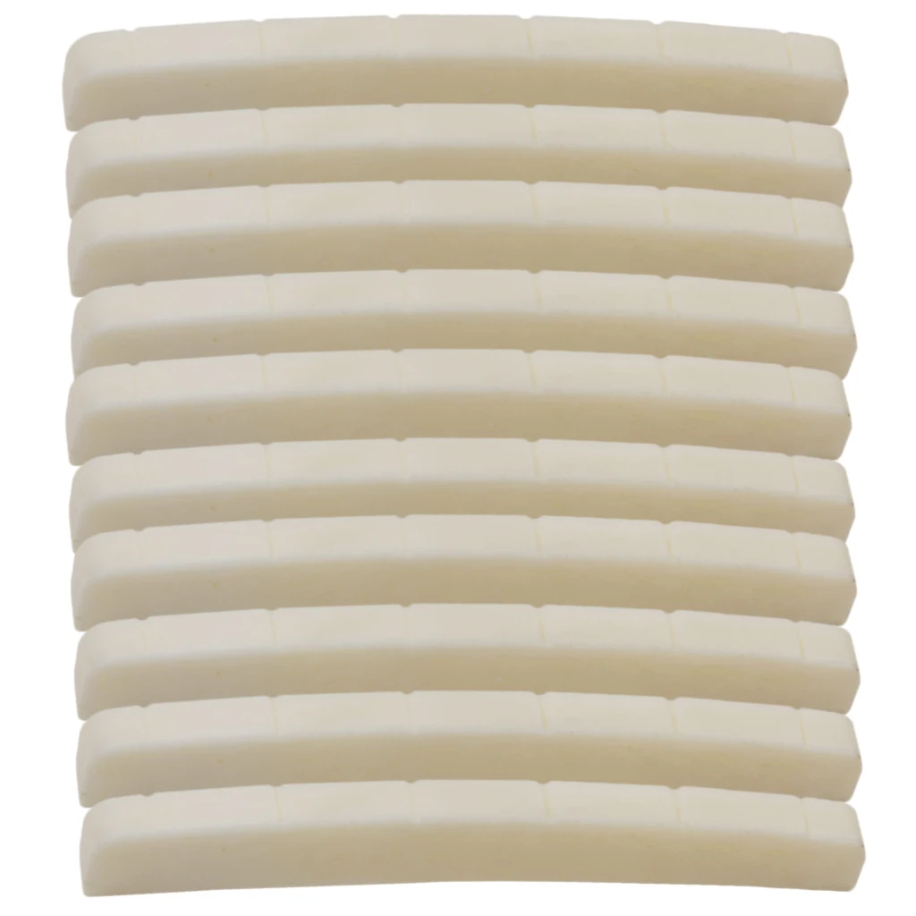 10x Ivory Curved Slotted Guitar Bone for Fender Stratocaster Tele Electric Guitar Bridge Saddle Nut