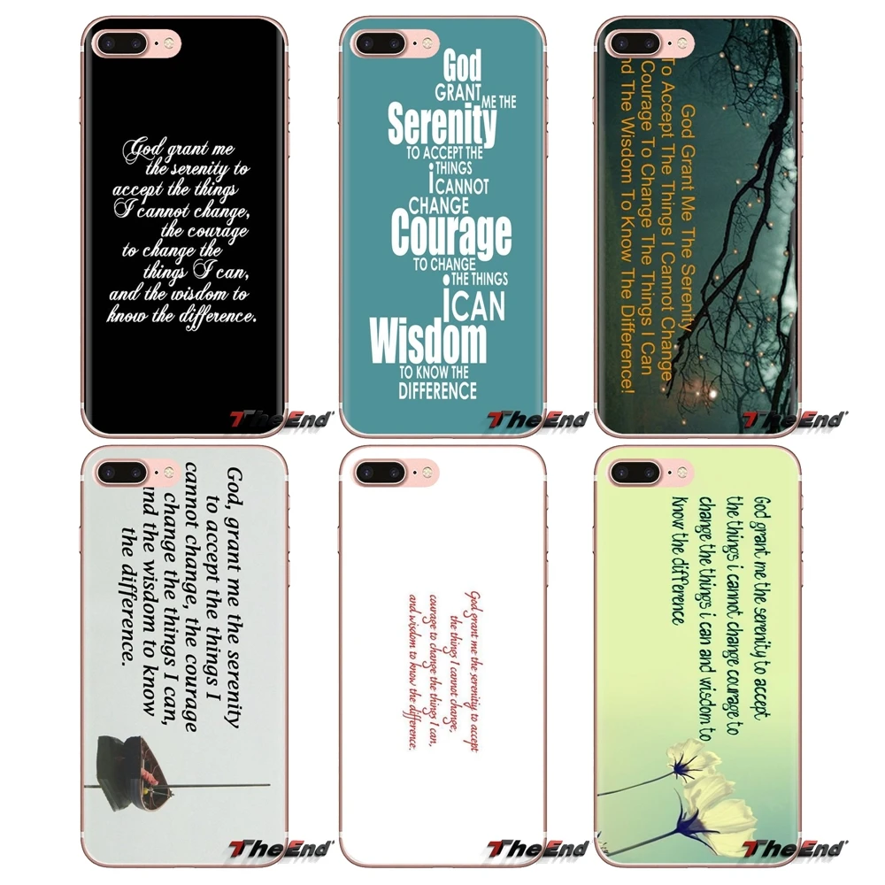 Silicone Phone Cases For Xiaomi Redmi 4A S2 Note 3 3S 4 4X 5 Plus 6 7 6A Pro Pocophone F1 God grant me to serenity I cant change |