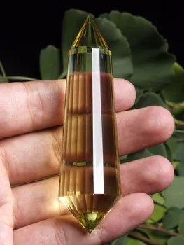 

69g 24 sided VOGEL Style Natural citrine QUARTZ CRYSTAL DT wand POINT