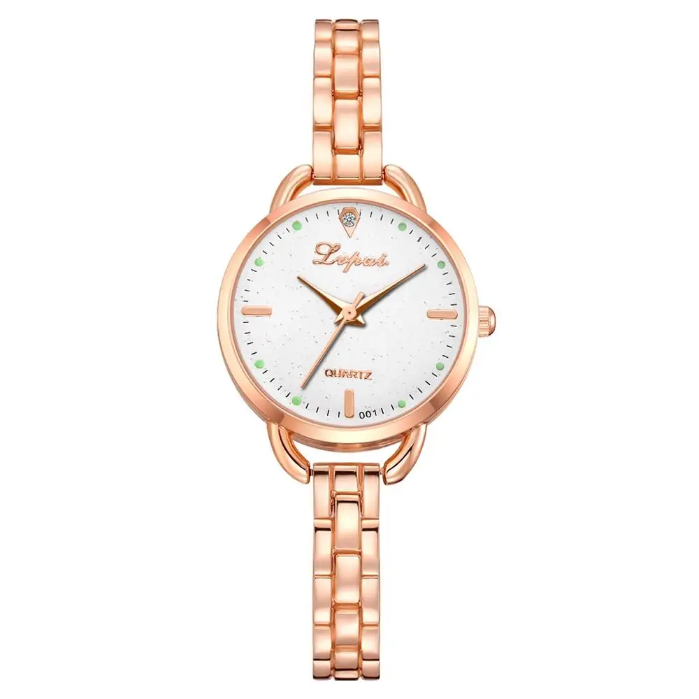 1125 Rose White LVPAI высокое качество красивая мода сплав стальной полосы женские часы браслет изысканный маленький циферблат кварцевые наручные часы подарок# B - Цвет: 1125 Rose White