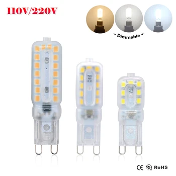 

G9 LED 220V 3W 5W 7W 110V 14 22 32 LEDs Dimmable LED G9 Light 2835SMD Mini Spotlights for Chandelier Replace Halogen Lamp