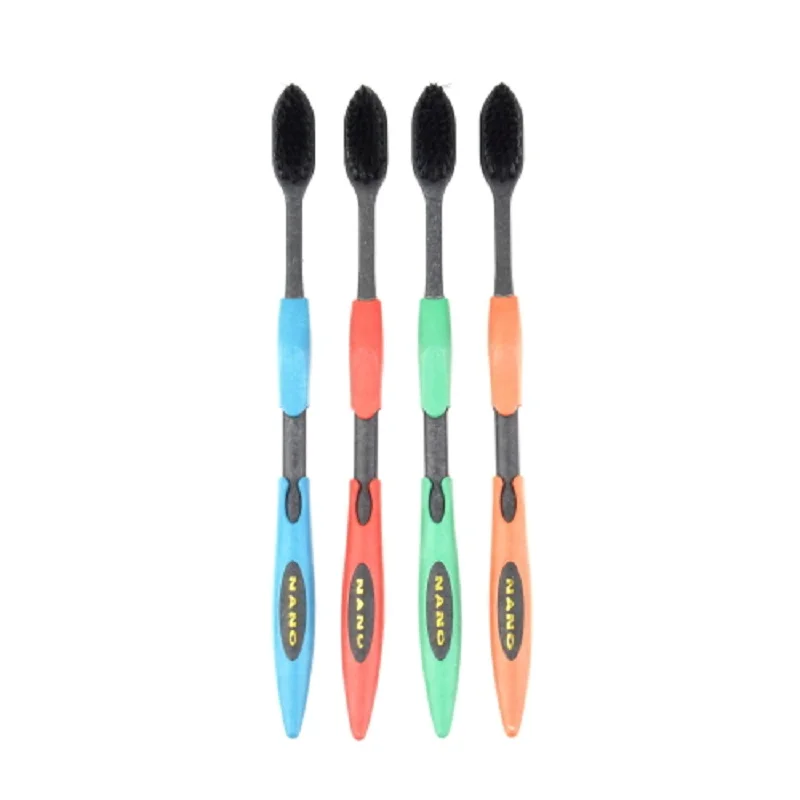

4pcs/set Double Ultra Soft Bamboo Charcoal Toothbrush Tooth Cleaning Bamboo Charcoal Toothbrush Nano Brush Oral Care for Adults