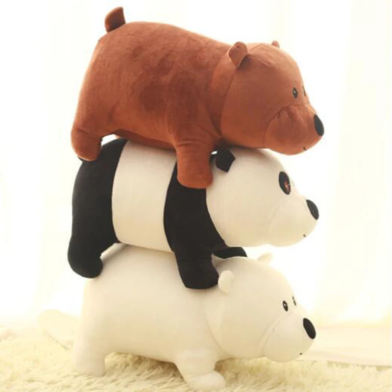 

3pcs/Set Anime Plush Soft Toys We Bare Bears Kids Dolls Bear Grizzly Gray White Polar Bear Panda Stuffed Doll Christmas Gifts