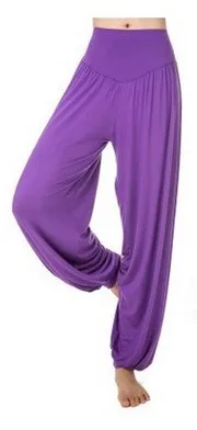 Новые штаны для йоги манжета танцевальная Спортивная одежда Женская Йога Тай Чи латинский танец - Цвет: Фиолетовый