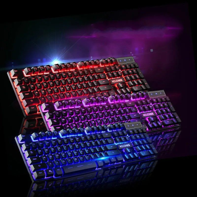 Проводная мультимедийная клавиатура Mouow с подсветкой эргономичная Игровая Usb для