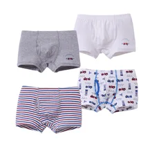 4 шт./упак. для малышей, нижнее белье для мальчиков шорты хлопчатобумажные боксеры, трусы, нижнее белье, для мальчиков-подростков, удобные трусики для малышей От 2 до 12 лет короткие трусики