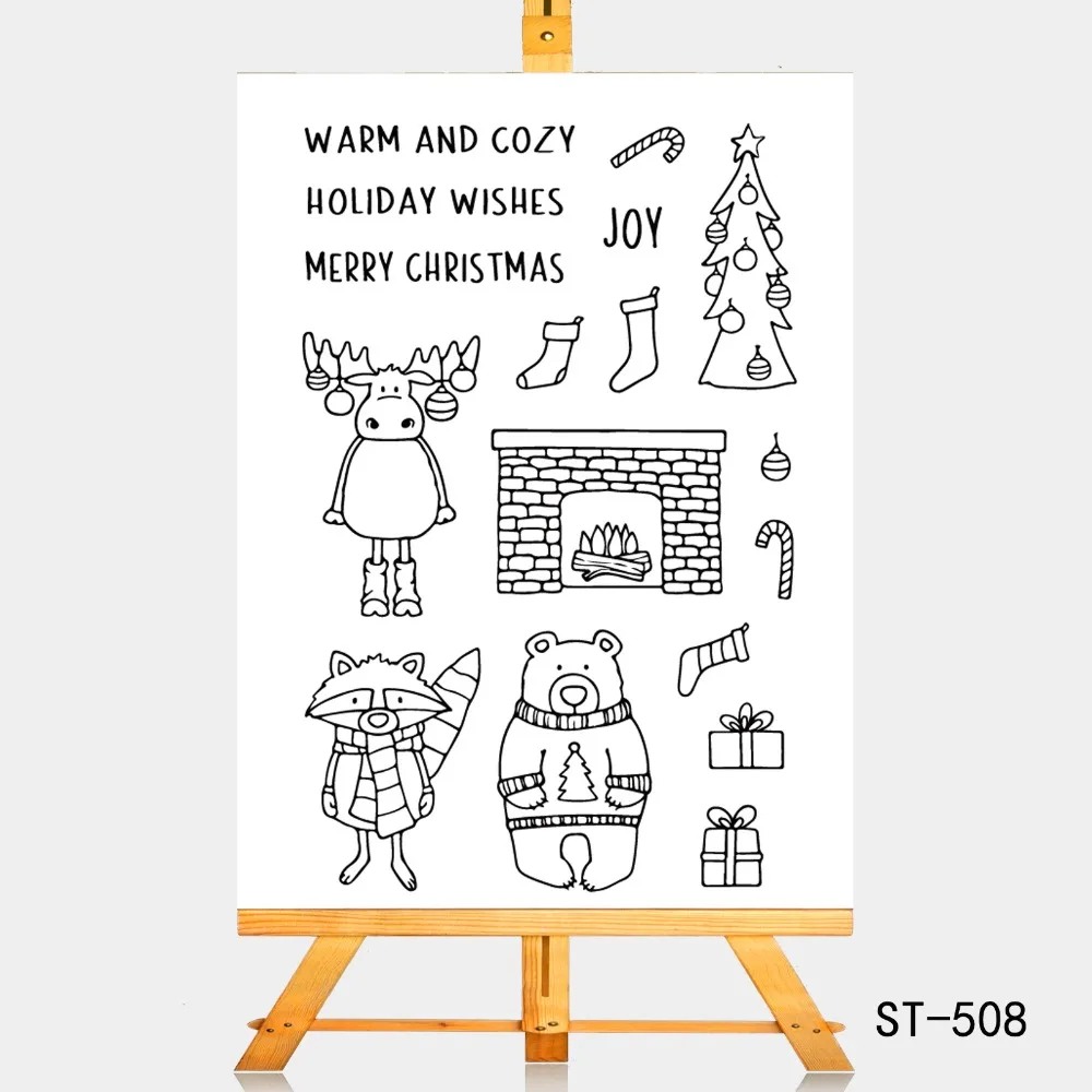 

ZhuoAng Christmas moose Transparent Clear Stamps / Silicone Seals for DIY scrapbooking photo album/Card Making