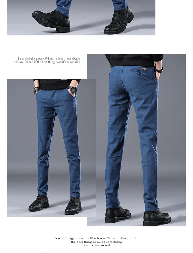 Men's Business Casual Pants Trend Designer Korean Style Slim Male Trousers Classic Plaid High Quality Straight Stretch Pants Men