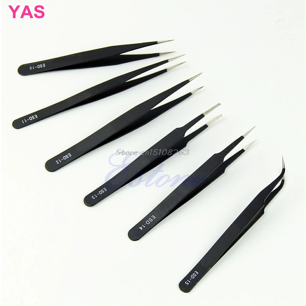 

Anti-static Tweezers Maintenance Tools ESD10-15 Resists Corrosion 6Pcs Jewelry Tool #Y207E# Hot Sale
